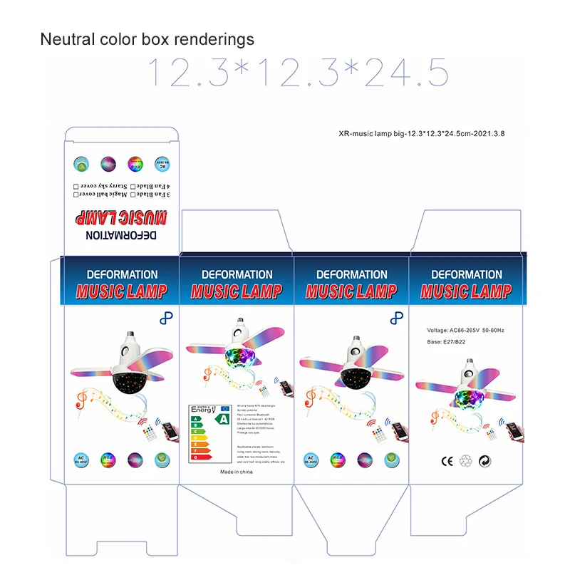 

40 Вт E27, хрустальный шар, музыкальная лампа с дистанционным управлением, складная RGB лампа 5,0, музыкальная лампа для умного дома