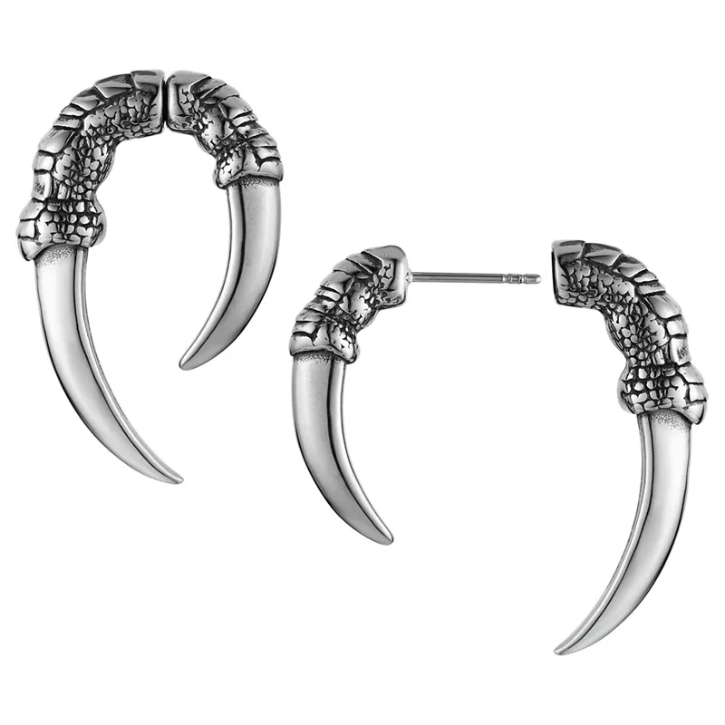 

Hot selling European and American Gothic punk pierced sharp claw earrings, stainless steel dragon claw earrings and accessories
