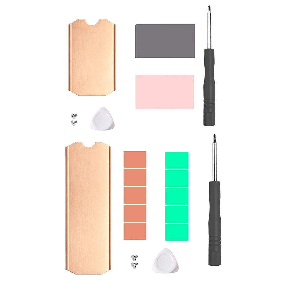 

Solid State Disk Cooler Copper Portable Solid State Disk Radiator 0.5mm 401W Antioxidant Set Durable for M.2 2242 2280 NVMe SSD