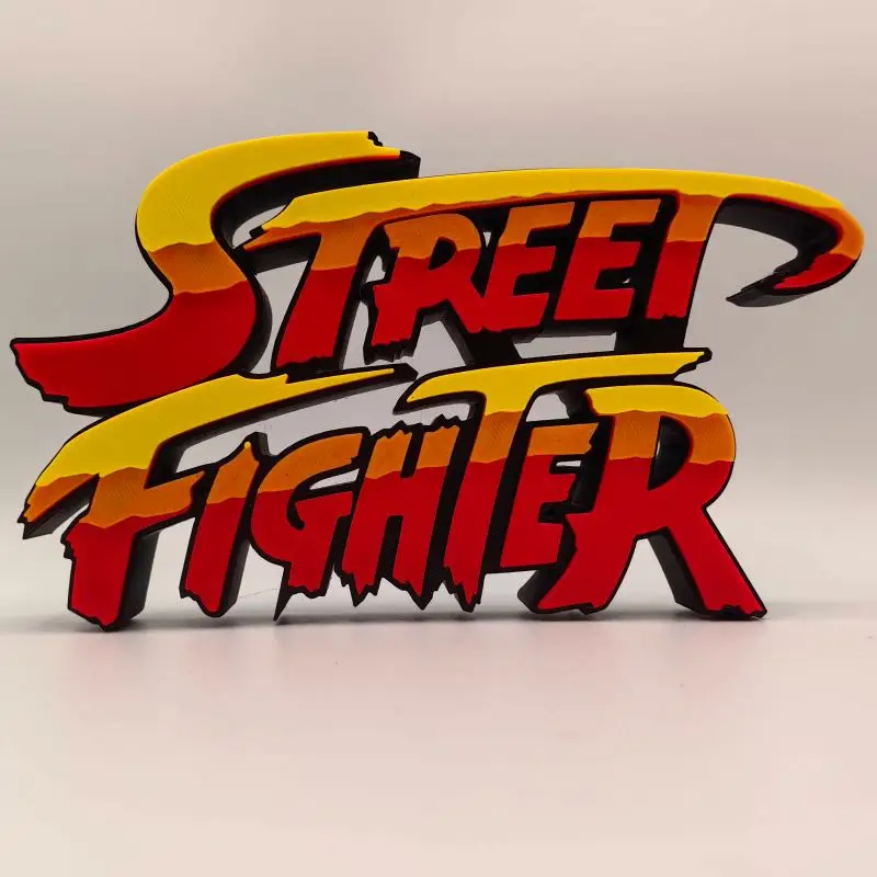 Фото Аниме-фигурка Street Fighter 3D: стенд-лого-модель из PLA, персонажи Рю и Кен, для аркадных игр, косплея, выставок, декоративное украшение, игрушка, подарок №2