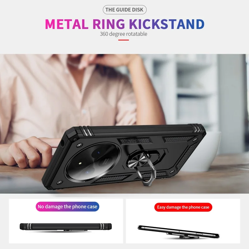 Для Poco C75 4G чехол Armor противоударный магнитный кольцевой держатель для Xiaomi PocoC65 Poko