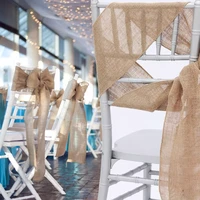 202217cm x 275cm naturally vintage burlap chair sashes jute chair tie bow for rustic wedding decorations