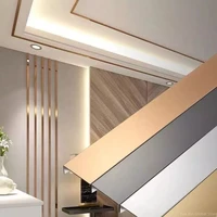 1 roll mirror stainless steel plane decorative line gold wall sticker self adhesive living room decorate floor tile stickers