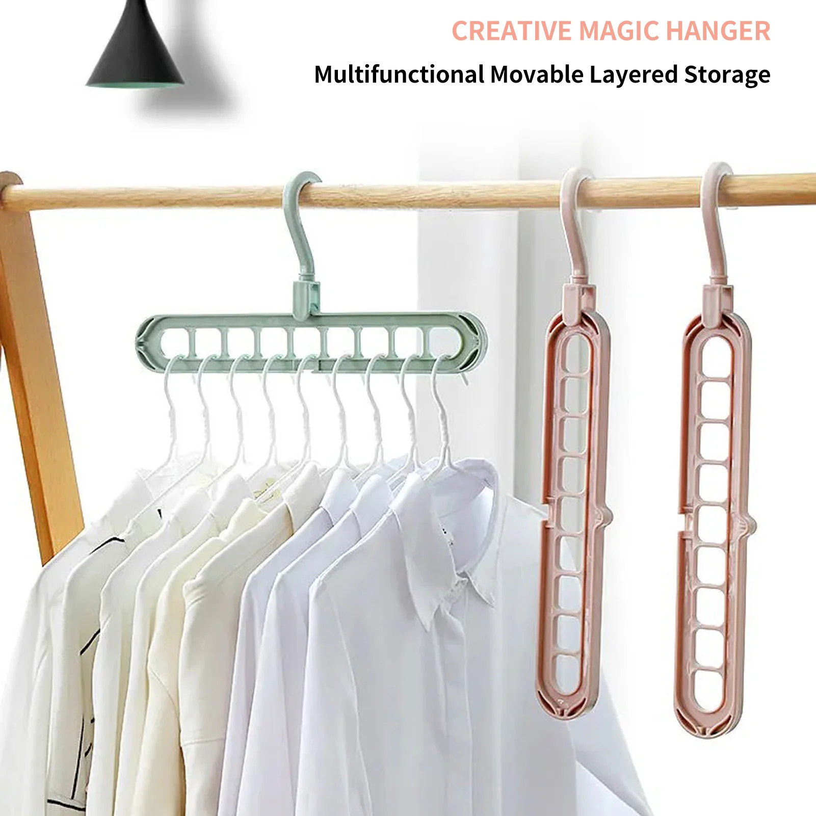 

Органайзеры для шкафа и хранения, Волшебные вешалки, компактные вешалки, волшебные компактные вешалки с 9 отверстиями, строительные вешалки...