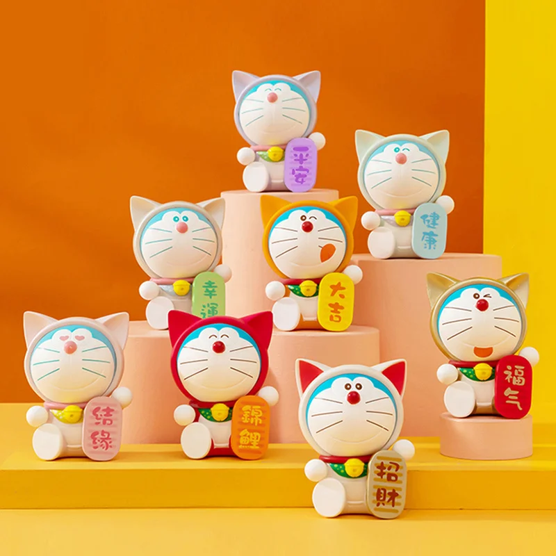 

Doraemon Blessing Blind Box Anime Figure Mystery Box Robot Cat Lucky Cat Rabbit Year Desktop Doll Collection Ornament