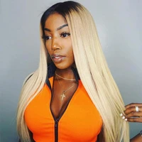 180 ombre 1b 613 straight lace front human hair wigs glueless remy blonde color pre plucked with baby hair wig for black women