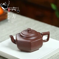 yixing teapot raw ore purple clay hexagonal pot household teapot kung fu tea set pure handmade purple clay pot chinese teapot