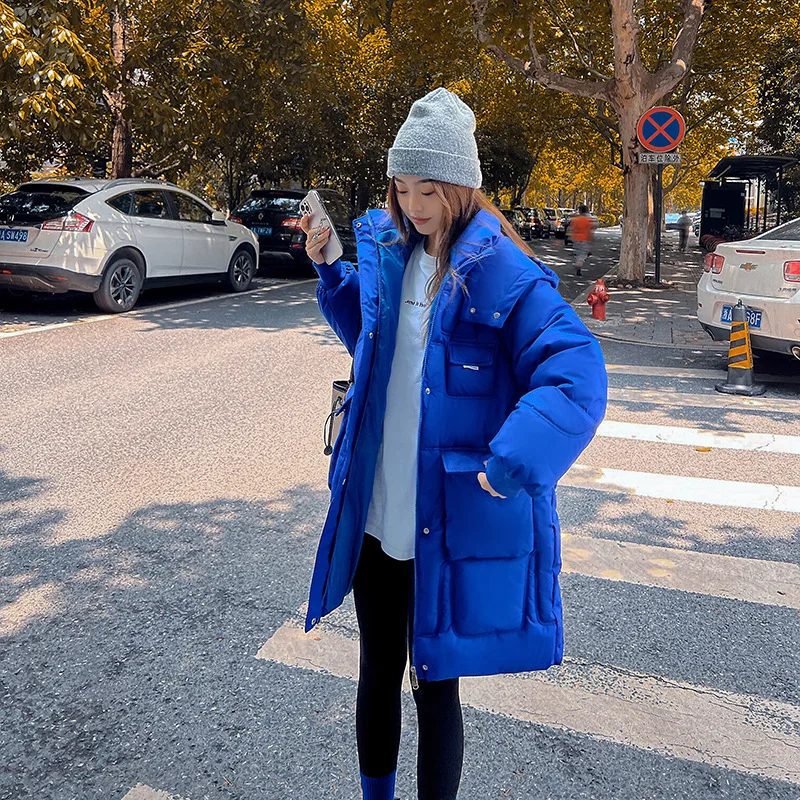 Jacket Woman Winter 2023 Hooded Oversize Demi-season New In Outerwear Spring Shirts and Blouses Fluffy Quilted Female Coat enlarge