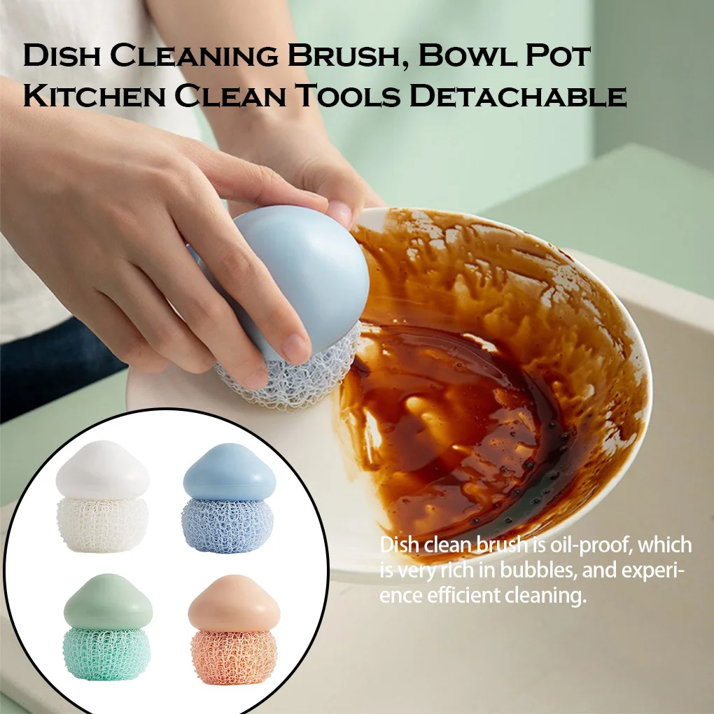 

Kitchen Cleaning Brush Bowl Dish Scrubber Nylon Wire Ball Dining Removable Kitchenware Wash Clean Tools Accessories
