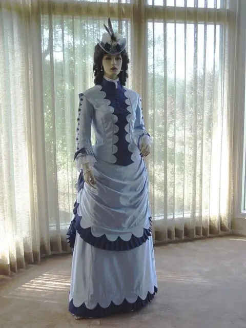 

Women Gothic Victorian Ball Gown Steampunk Retro Industrial Age Dress Blue Walking Dress Vampire Ball Gown Evening Dress