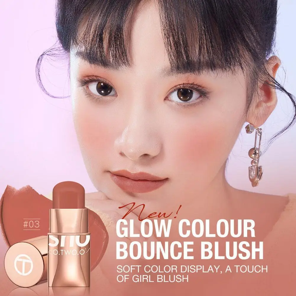 

Women Lipstick Blush Stick 3-in-1 Eyes Cheek Lip Tint Waterproof Stick Korean Cream Lightweight Multi Makeup Buildable Cosm Q1F4