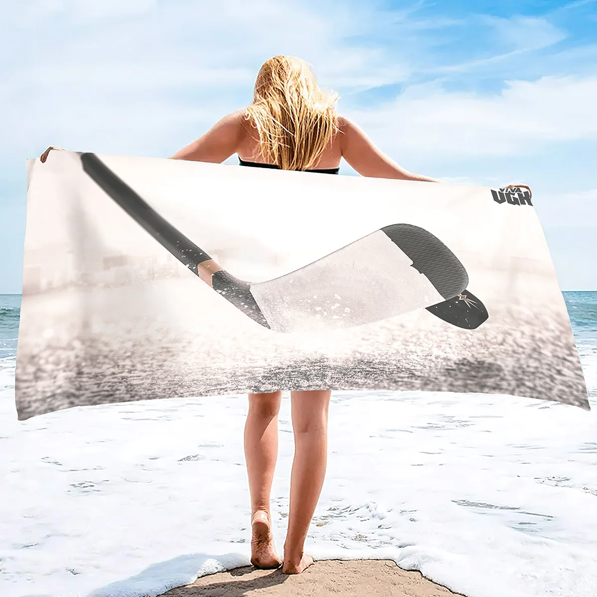 

Oversized Beach Towel,Ice Hockey Extra Large Big Pool Swim Travel Soft Towels Blanket Bulk for Adult Men Boys Teen Sports Lover