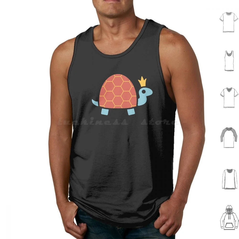 

King Turtle Tank Tops Print Cotton Chill Vibes Rad Nifty Kiwi Inside The Vector Fish Retro King Awesome Cute Cool Stylish