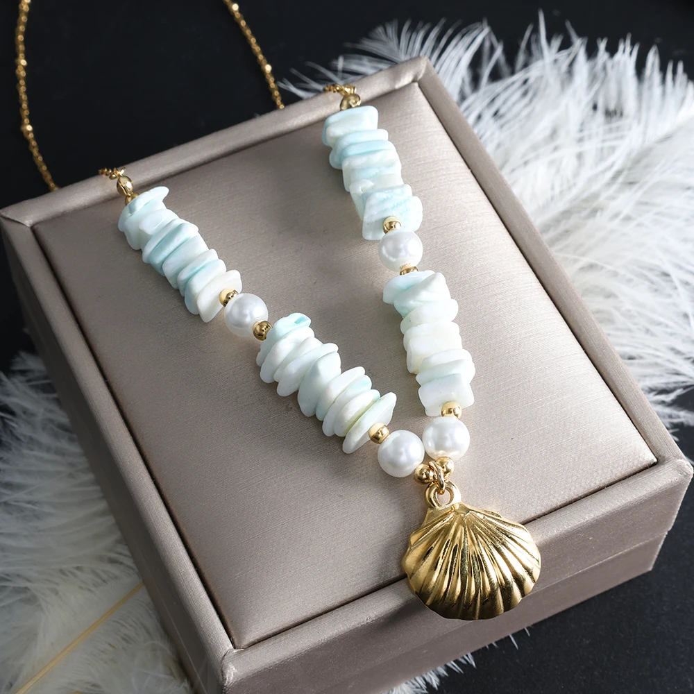 ZMfashion ожерелье из нержавеющей стали женское морская звезда кулон в виде ракушки