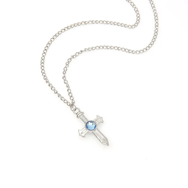 Ожерелье с подвеской-крестом в виде Феи из аниме металлический чокер для косплея