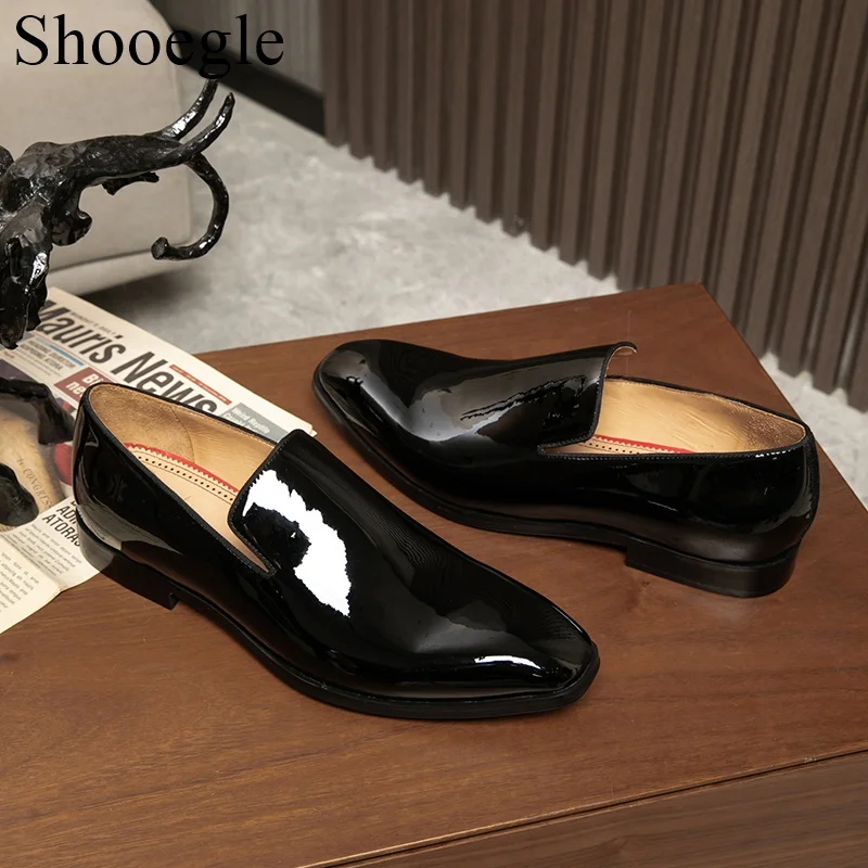 Men Dress Leather Shoes Slip on Patent Leather Mens Casual Oxford Shoe Moccasin Glitter Male Footwear Pointed Toe Shoes for Men 5 Men Dress Leather Shoes Slip on Patent Leather Mens Casual Oxford Shoe Moccasin Glitter Male Footwear Pointed Toe Shoes for Men 5