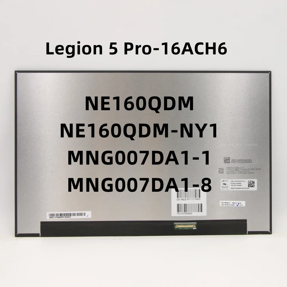 

For Legion 5 Pro-16ACH6H 5 Pro-16ACH6 7-16ACHg6 40pin LCD Screen WQHD Non-touch 5D11C72400 5D11C72402 5D11G02316 5D11D72091