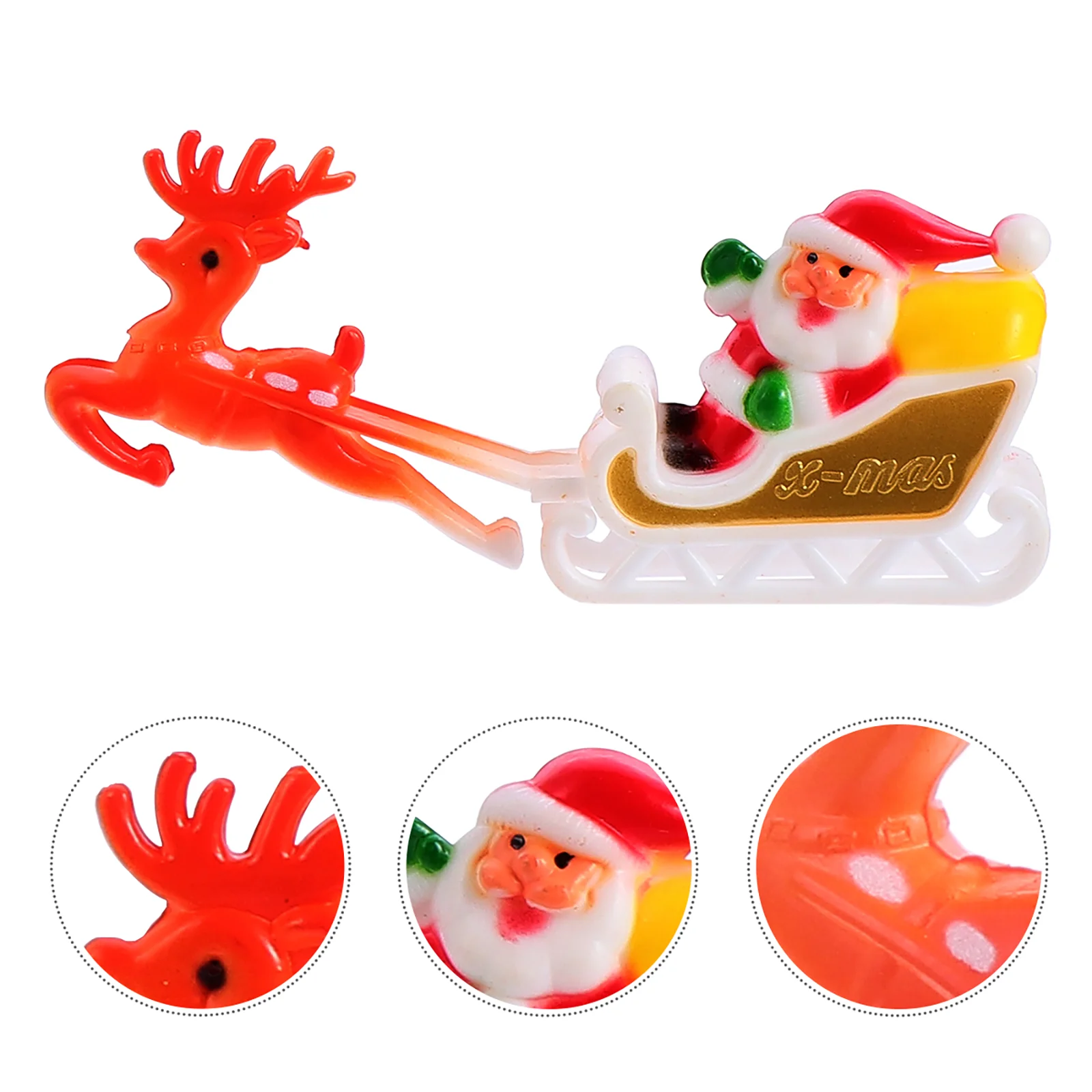 

Christmassanta Claus Party Figurine Reindeer Miniature Dessert Decor Decoration Cakedollhouse Ornament Cupcake Sleigh Toppers