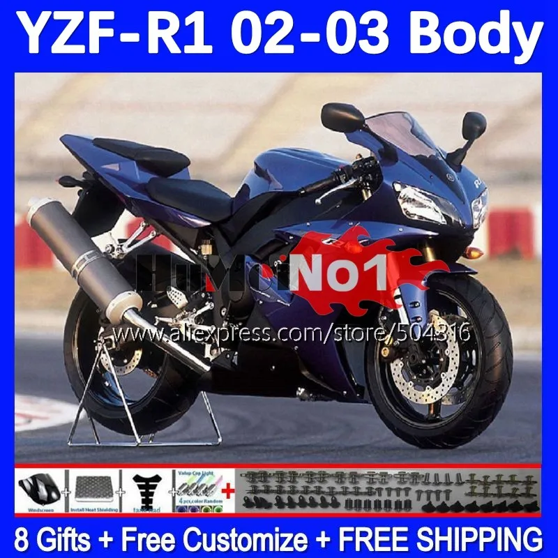 

OEM Bodys For YAMAHA YZF 1000 CC R1 R 1 YZF-R1 YZFR1 02 03 162MC.33 YZF1000 1000CC 02-03 YZF-1000 2002 2003 Fairing stock black