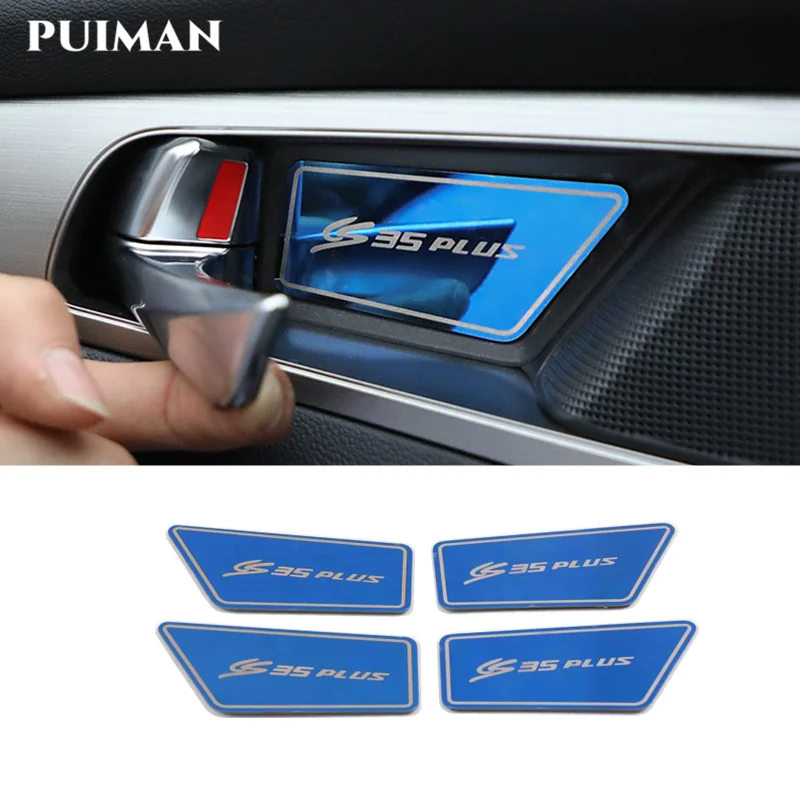 

Для Changan CS35 Plus 2018-2020 украшение интерьера автомобиля внутренняя дверь молдинги ручка чаша крышка стайлинговые аксессуары декоративные детали