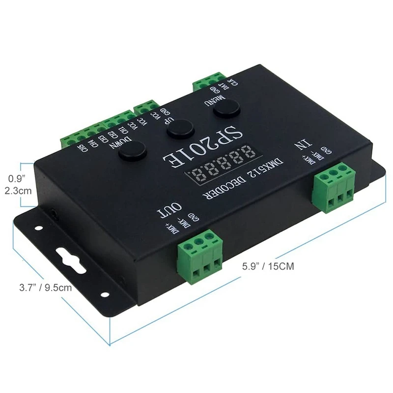 

2X SP201E DMX512 WS2812B WS2811 DMX To SPI Controller Decoder,Support Multiple Ics