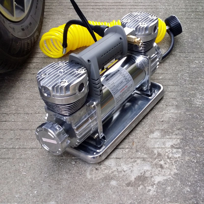 Car Air Pump Twin Cylinder Tire Punch 12v Portable High-power Car Inflatable Pump