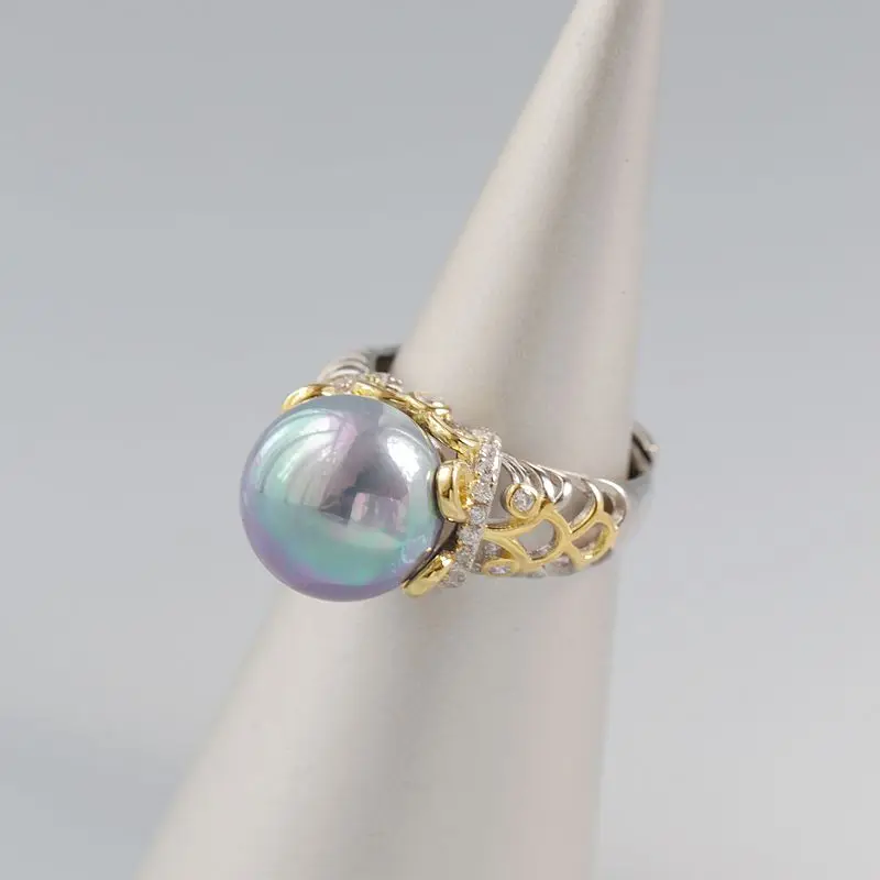 Оригинальные подвесные серебряные женские кольца в стиле ретро