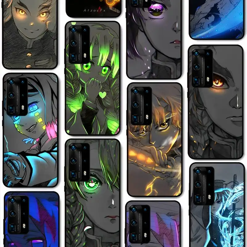 

Japan Anime Cartoon Demon Slayer Phone Case for Huawei P50 P40 E P30 P20 Pro P10 Lite P Smart Y6 Nova3E Honor10 Cover