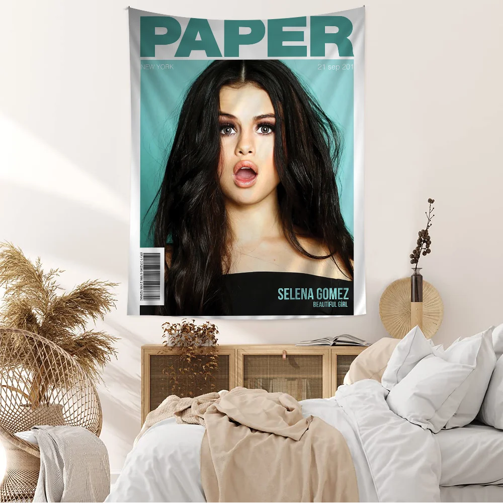 S-Selena G-Gomez Cartoon Tapestry For Living Room Home Dorm Decor INS