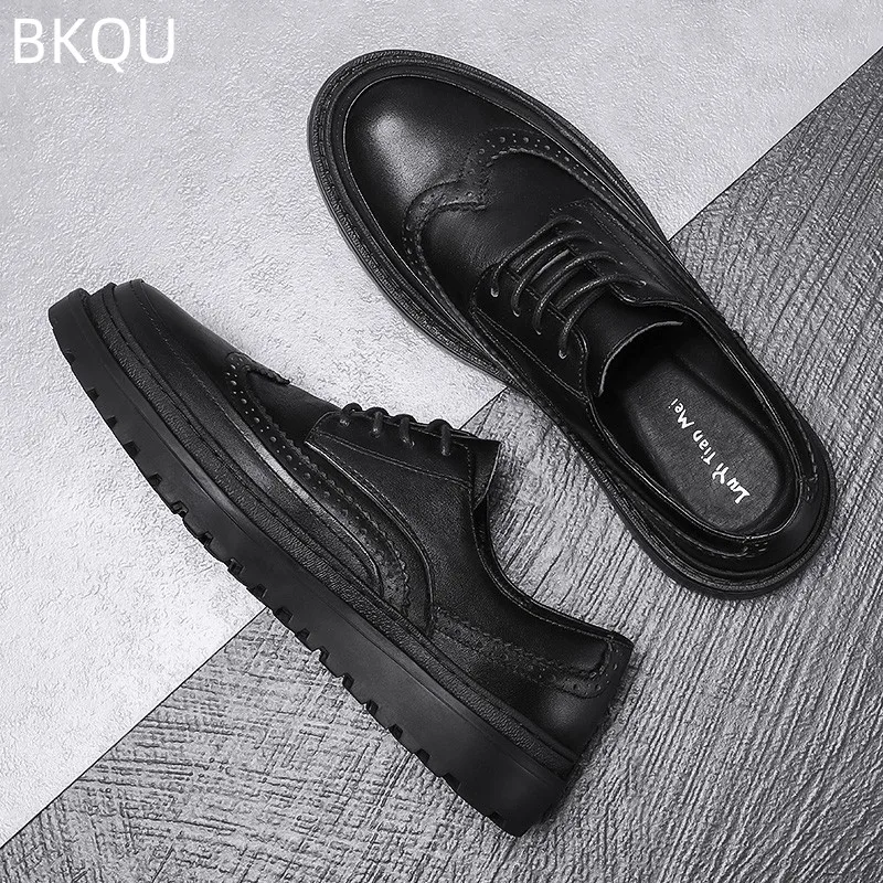 

Men's Casual Small Leather Shoes Hong Kong Style British Style Low Top Off Business Formal Leather Shoes Fashion All-match