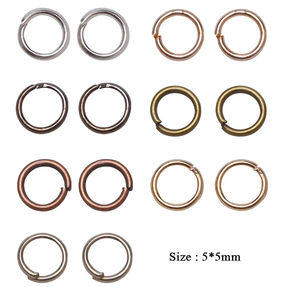 1400Pcs/Box 5mm Multicolor Open Jump Rings Alloy Connector for DIY Necklace Bracelet Crafts Jewelry Making Findings Accessories