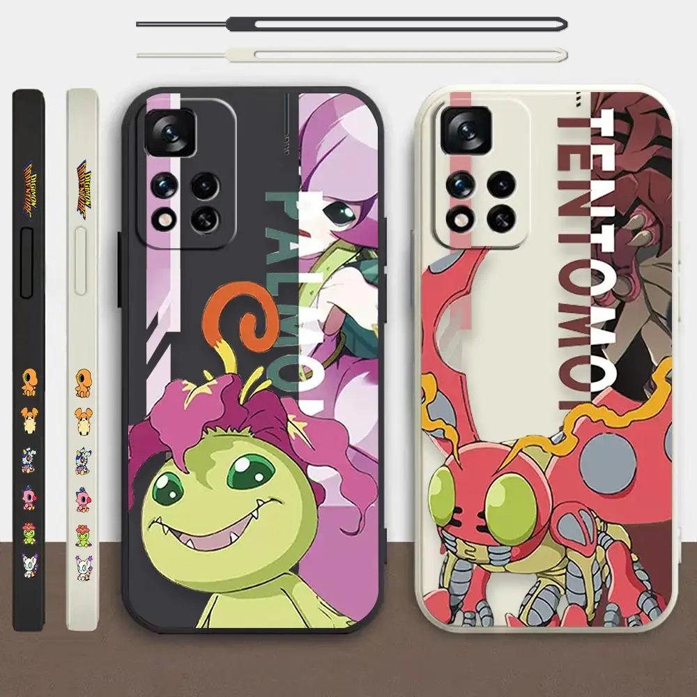 

Digimon Adventure Phone Case For Redmi Note 12 11 11T 11R 11E 10 9 8 7 5G Liquid Silicone Left Rope Cover Funda Cqoue Shell Capa