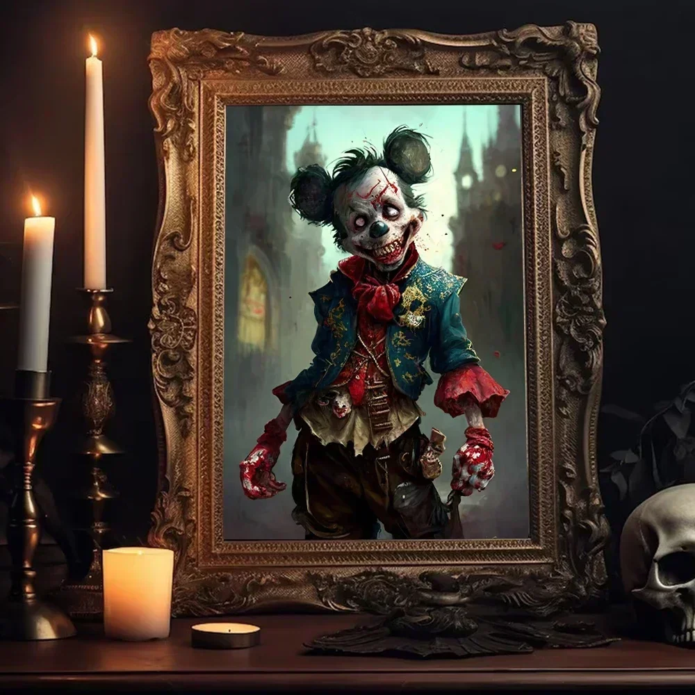 Художественный Постер Dark Academy Disney С Микки Маусом Готический Ужас Холст Принтом