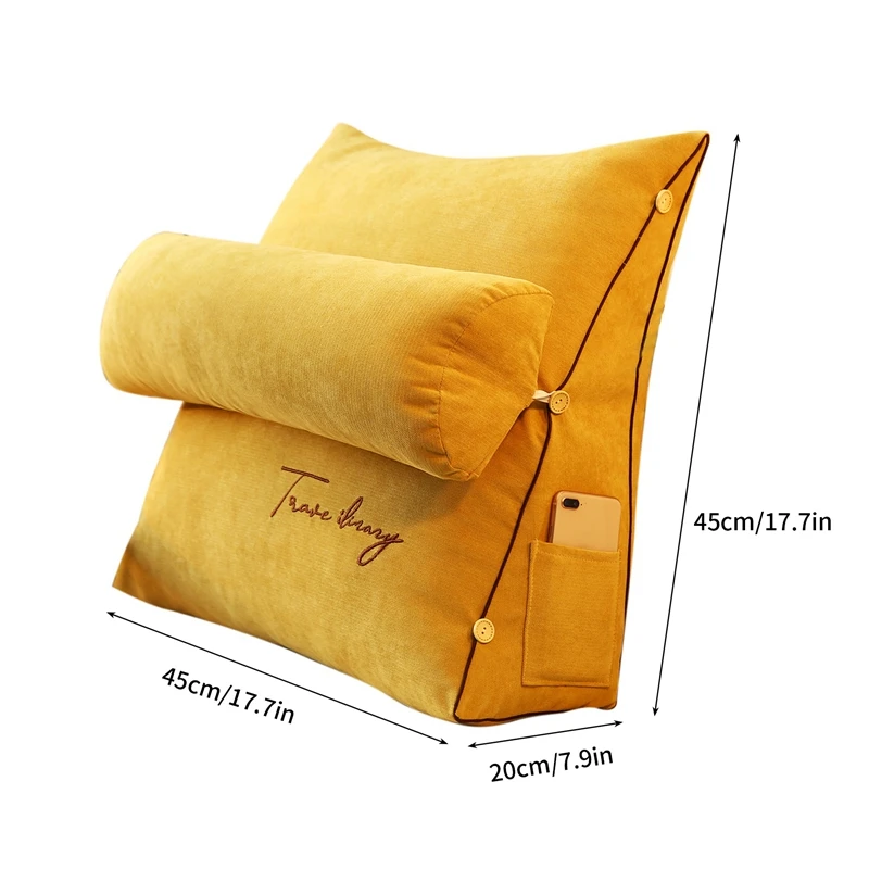 Мягкая подушка для кровати для ухода Soft Nursing Bed Pillow Fluffy Triangle Reading Sofa Waist Cushion Backrest Back Rest Wedge