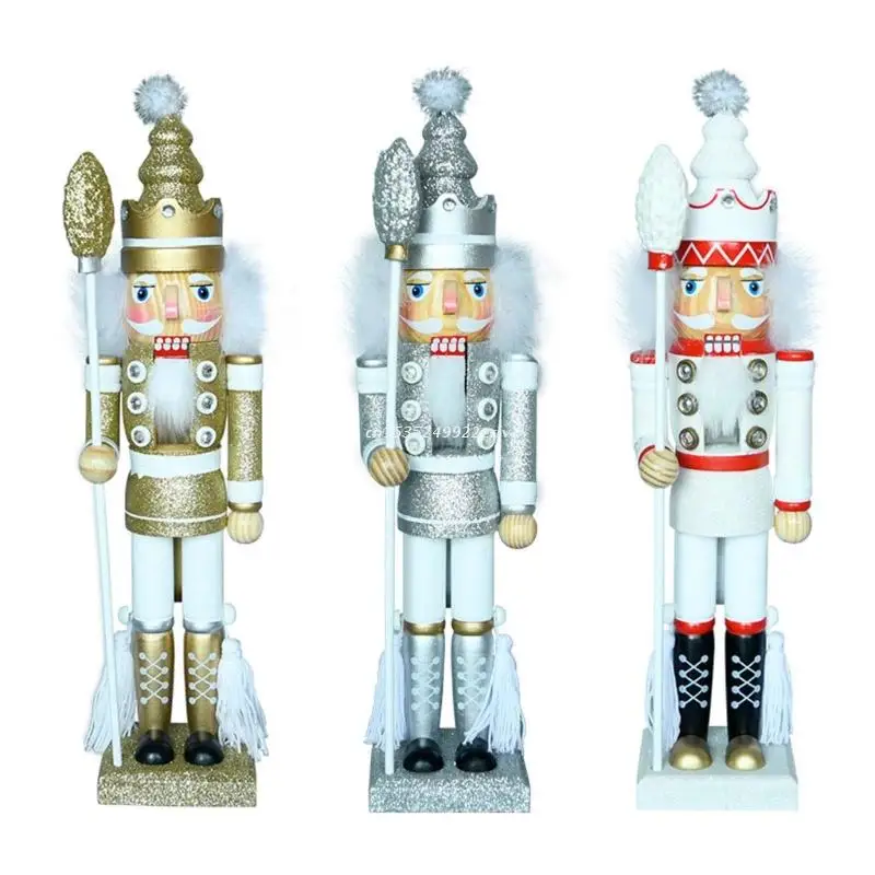 

16 Inch Merry Christmas Decorations Nutcracker Figurine Wooden Soldier King Ornament for Indoor Winter Table Centerpiece