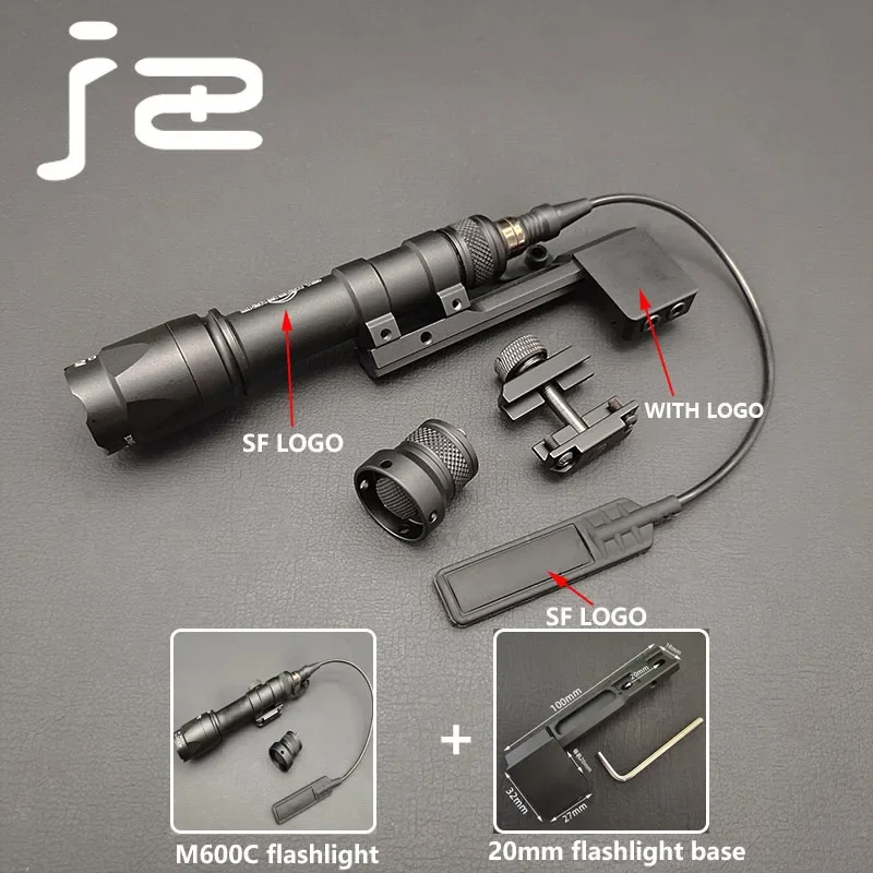 lekkość AIrsoft Tactics SF M600C M300C latarka chwilowo-on/Contstant-On LED białe światło M300 M600 broń myśliwska zestaw podstawy latarki