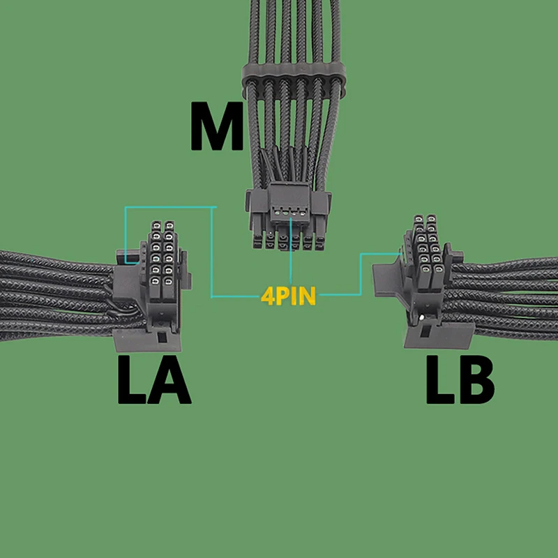 Рельефный линейный кабель 16AWG RTX4090 RTX4080 12VHPWR 16P (12 + 4) к 2x8-контактному адаптеру
