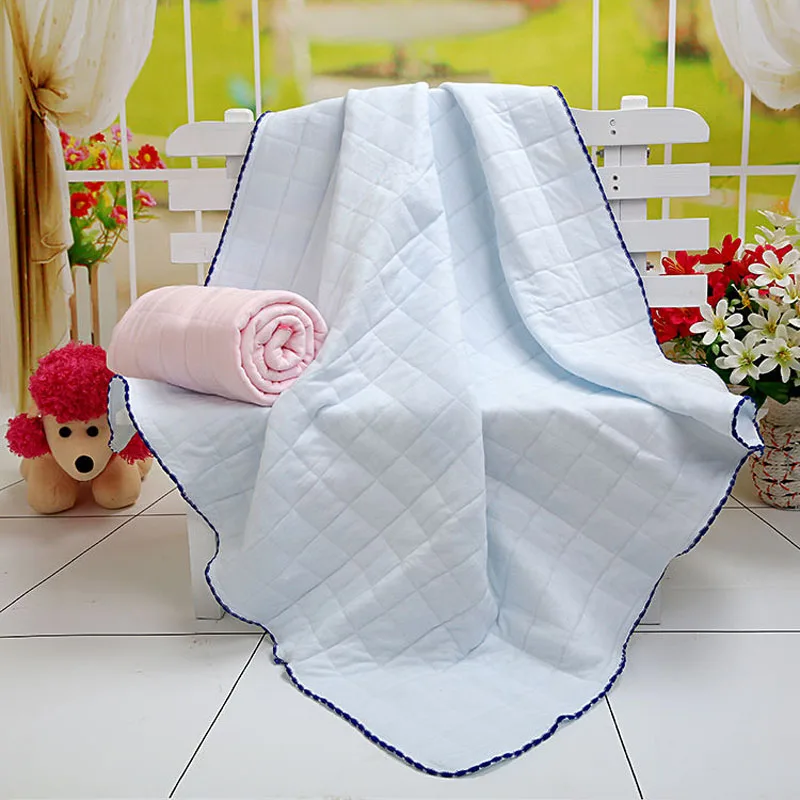 

Spring Autumn Newborn Baby Breathable Holding Blanket 90x90cm Solid Color Infant Small Quilt Delivery Room Swaddling Hug Quilt