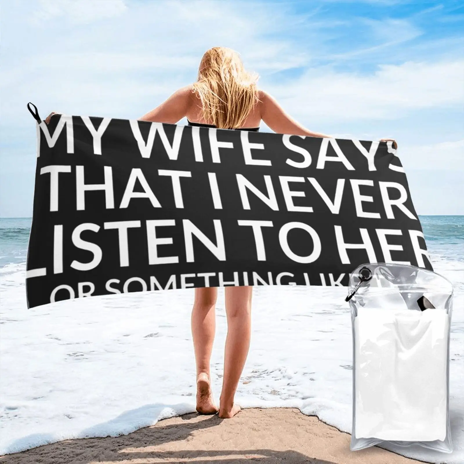 

Моя жена говорит, что я никогда не пляжное полотенце, халат, женское детское полотенце, пляжный халат, женское пляжное полотенце, Большое бан...