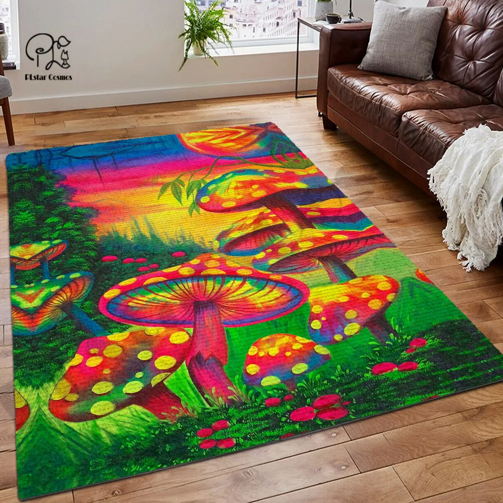 

PLstar Cosmos Mushroom Hippie Weed Funny Area Rug 3D Printed Room Rug Mat Floor Anti-slip Large Rug Carpet Home Decoration 2