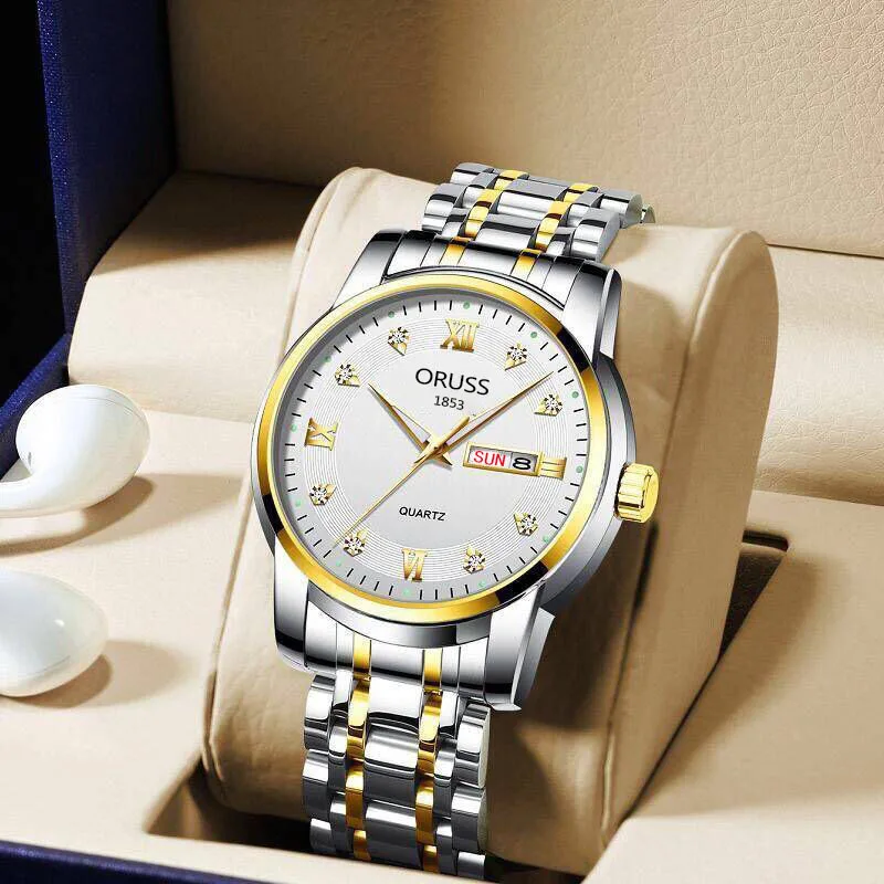 Часы мужские механические Автоматические Стальные кварцевые с календарем в