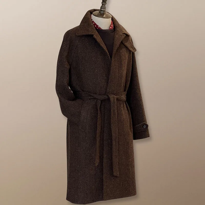 Мужское твидовое пальто из баланхаана классическая элегантная ветровка с