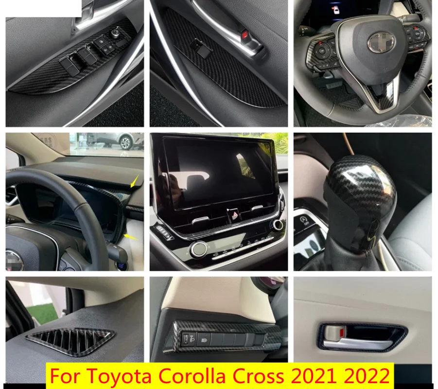 

Для Toyota Corolla Cross 2021 2022, аксессуары, ящик для хранения перчаток, подлокотник, крышка, дверной динамик, рулевое колесо, рычаг переключения перед...