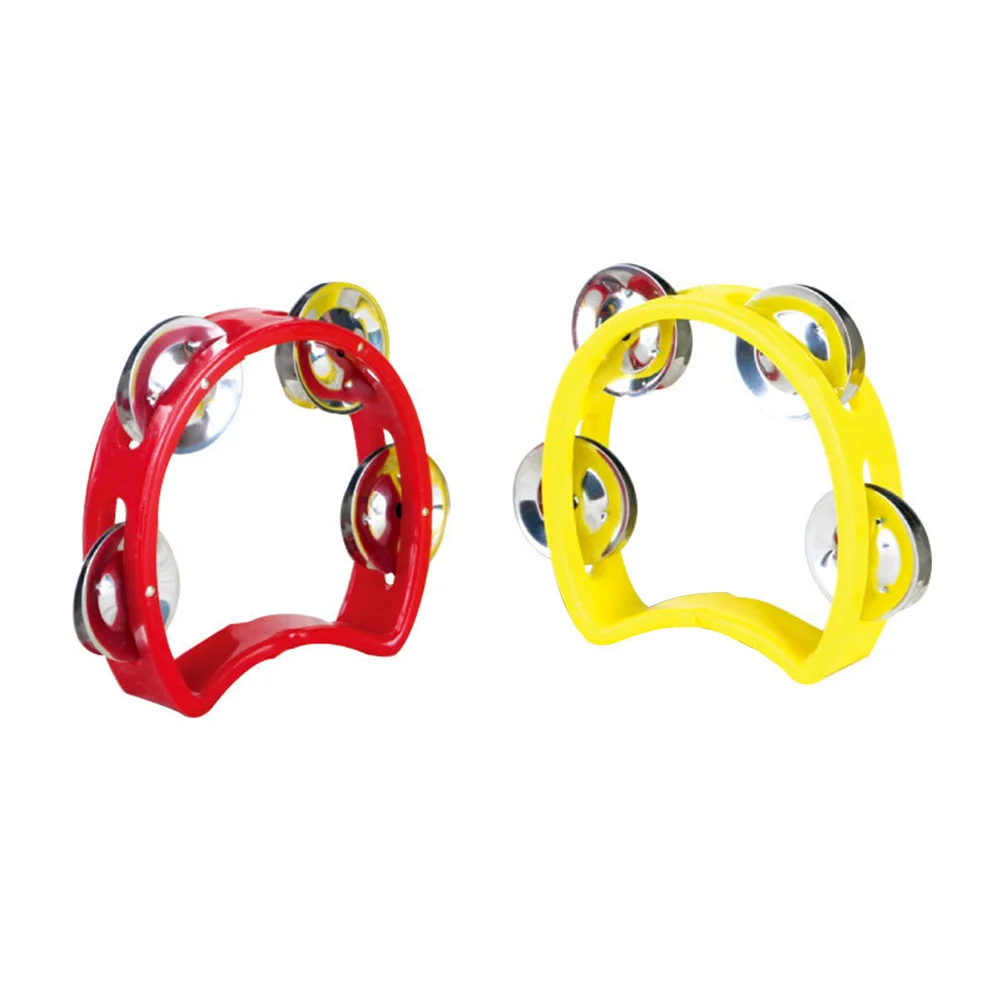 

2Pcs Musical Tambourine Percussion Drum Metal Jingles for Performance Kids Party Favor