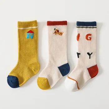 3pairs Sports Socks For Boys Girls Autumn Breathable Cartoon Animal Mesh Socks High Ankle Socks Harajuku Socks носки детские 1