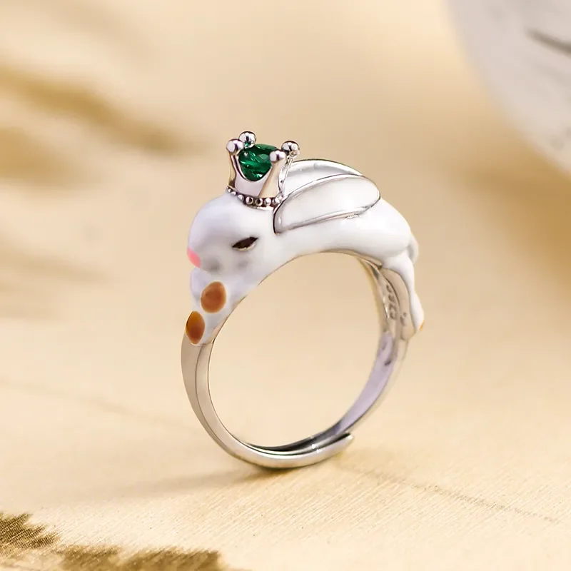 

Женское кольцо с эмалью, винтажное Открытое кольцо с эмалью