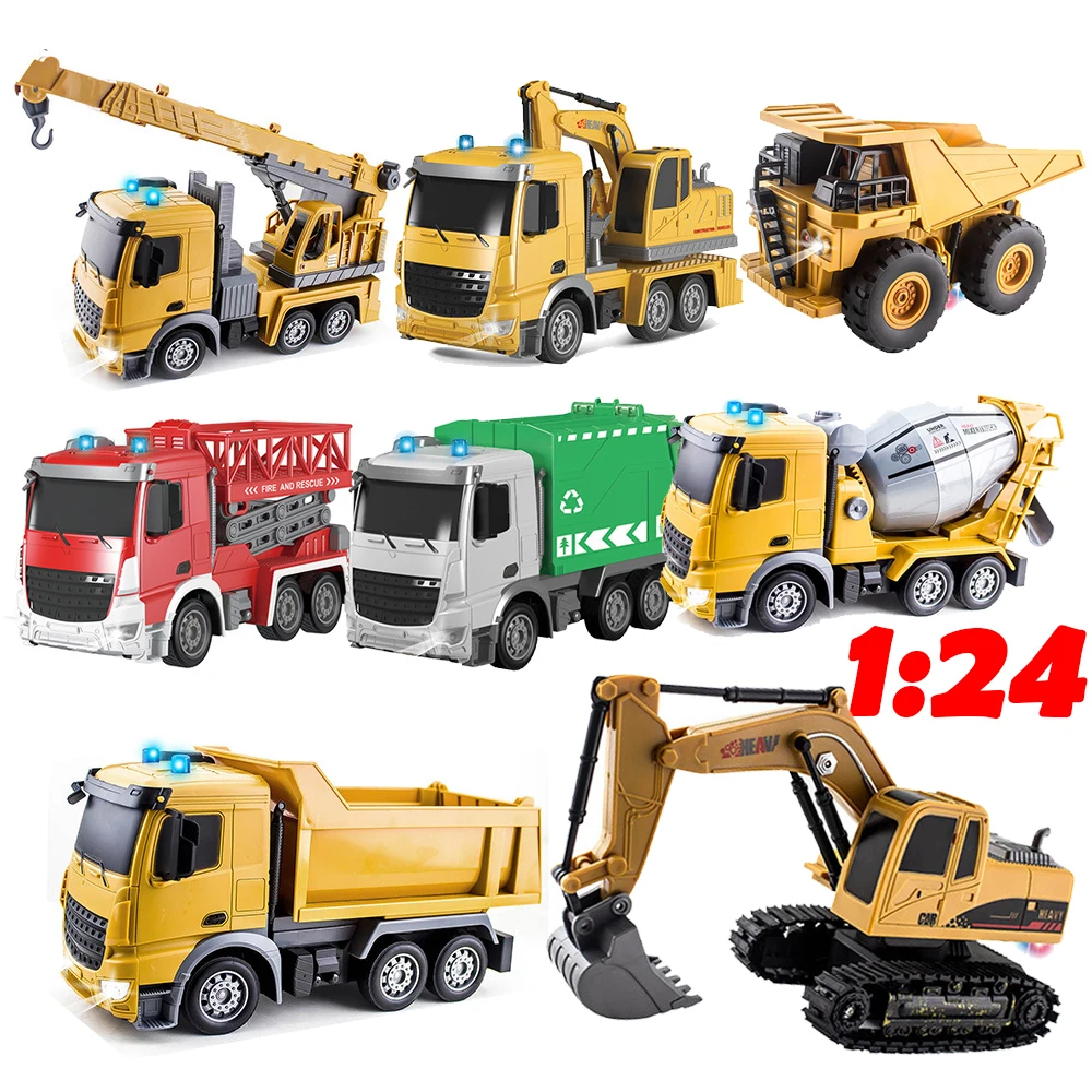 

1:24 RC Truck Heavy Bulldozer Trucks Tractor Model Engineering Car Excavator Eletric Radio Controlled Car Toys for Boys
