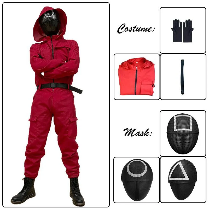 Костюм для косплея по мотивам игры кальмар круглый костюм с шестью красными