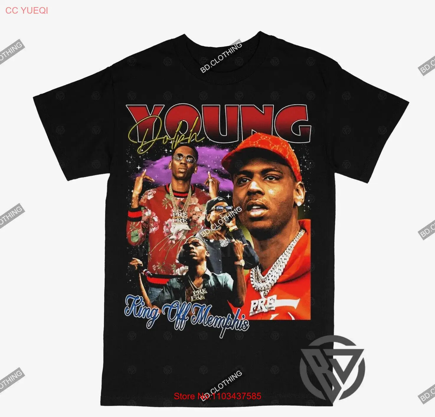 Молодежная Футболка Dolph футболка в стиле хип-хоп рэп черная с вырезом под горло