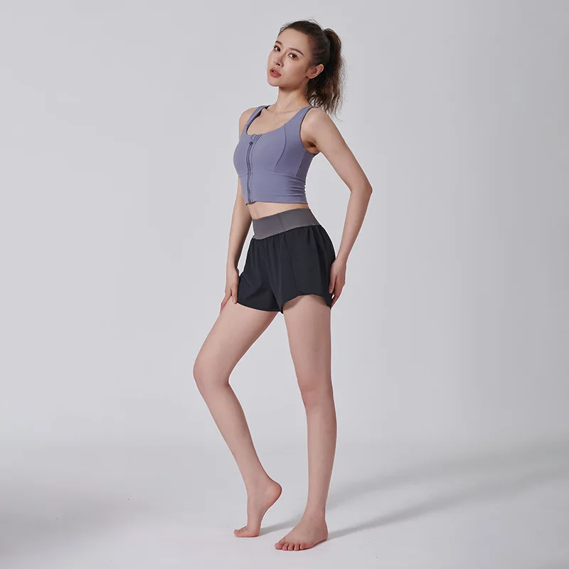 Yoga Shorts Women's Loose Fitting Sports Fitness Cycling Pants High Waist Slimming And Seamless Lining Anti Walking Light Drying